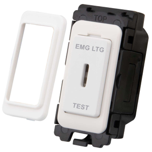 20A Key Switch Grid Module 'EMG LTG TEST' White