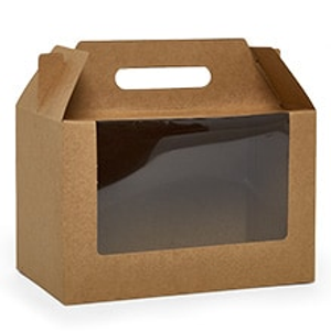 Kraft Wide Window Gable Box-Pkg - 9 X 6 X 6 - Cardboard - Quantity: 25 by Paper Mart