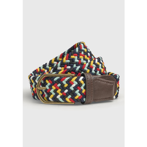 Oxford Brown and Multicoloured Stretch Woven Belt