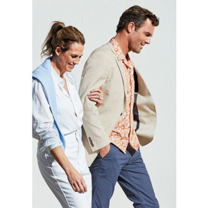 Regular Fit Tatton Stone Cotton Linen Jacket