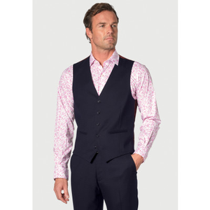 Tailored Fit Wells Navy Wool Blend Waistcoat