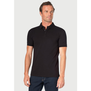 Hampton Black Stretch Cotton Polo Shirt