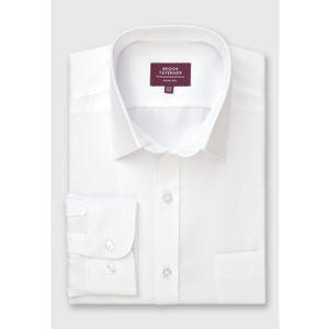 Regular Fit White Cotton Shirt