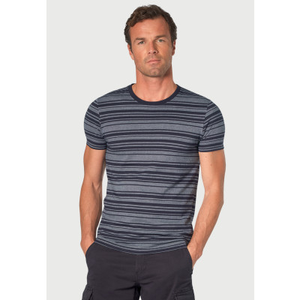 Willis Pure Cotton Navy Herringbone Hoop T-Shirt