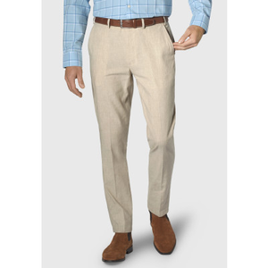 Tailored Fit Amiss Stone Linen Stretch Cotton Trousers