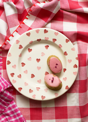 Seconds Pink Hearts Large Dinner Plate, 10.5 Inch