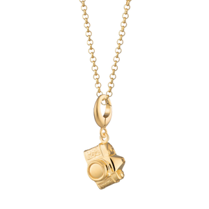Gold Plated Vintage Camera Charm Necklace