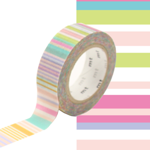 mt Washi Masking Tape - 15mm x 7m - Multi Border Pastel