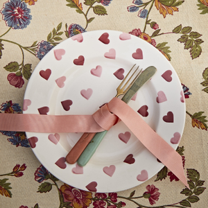 Seconds Pink Hearts Medium Dinner Plate, 8.5 Inch