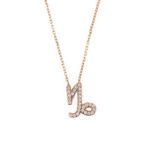 Zodiac Star Sign Pendant Necklace Rose Gold Capricorn