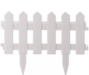 White Garden Picket Fence Border I 20cm x 1.6m