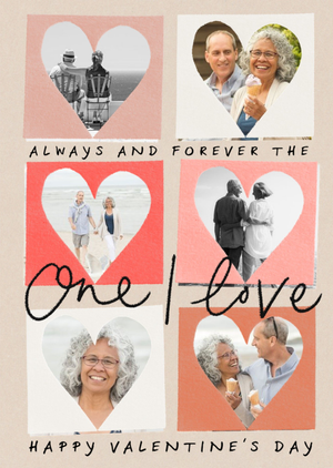 Forever And Always The One I love 6 Photo Upload Valentines Day Card