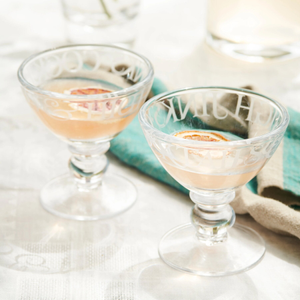 Black Toast Set Of 2 Cocktail Crystal Glasses