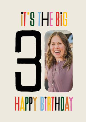 Kate Smith Co. The Big 30 Photo Upload Birthday Card