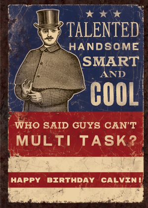 Who Said Guys Can't Multi Task? Birthday Card
