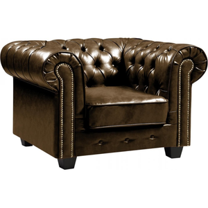 Chesterfield Brown Leather Antique Armchair | Furniture In store
