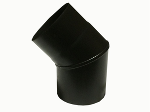 5 Inch 45 Degree Plain Black Flue Elbow