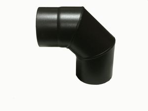 6 Inch 90 Degree Plain Black Flue Elbow
