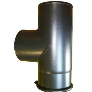5 inch Diameter Black 90 Degree Tee Section With Door