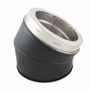 5 Inch (125mm) Black Twin Wall 30 Degree Bend Inc Locking Band