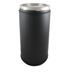 5 Inch (125mm) Black Twin Wall 1000mm Pipe Inc Locking Band