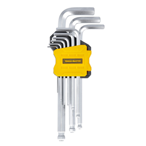 TOUGH MASTER Industrial Hex Key Set 9pcs, Metric Ball End, Metal Allen Key Wrenches |TM-HKS9