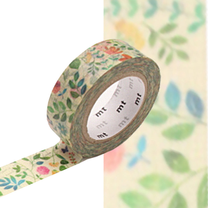 mt Washi Masking Tape - 15mm x 7m - Watercolour Flower