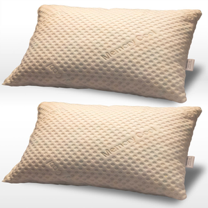 Coppia cuscini memory foam con tessuto fortemente anallergico soffici e anatomici alti 15 cm - 2 Fiocco memory
