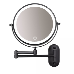 Make-up spiegel wand 5x vergrotend met dimbare LED verlichting mat zwart