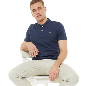 Crew Clothing Mens Melbury Solid Polo Shirt Navy