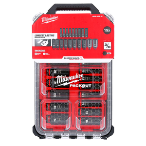 Milwaukee 4932480946 19 Piece 3/8" Packout Shockwave Impact Duty Socket Set