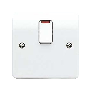 MK K5423WHI 20A DP Switch Bottom Flex with Neon Plate Logic Plus White