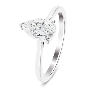 Lily Lab Pear Diamond Solitaire Engagement Ring 0.50ct D/VVS Platinum