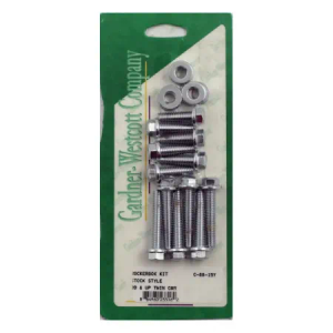 Gardner Westcott Rocker Box Bolt Kit With Hex/Allenhead Flanged Bolts in Chrome Finish For 1999-2017 Twin Cam Models (C-88-15Y)