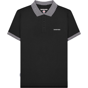 Lambretta Mens Two Tone Short Sleeve Polo Shirt - XL / Black