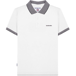Lambretta Mens Two Tone Short Sleeve Polo Shirt - 3XL / White