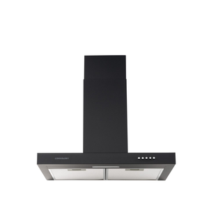 60cm Black Chimney Cooker Hood - Energy Rating A