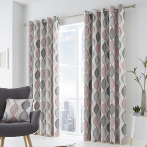 Lennox Blush Pink Eyelet Curtains