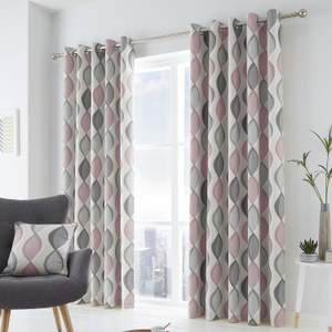 Lennox Blush Pink Eyelet Curtains
