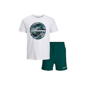 JACK & JONES Boys Jjpete Camo T-Shirt And Shorts Set Storm