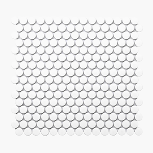 Porcelain Mosaic PennyRound D20 Matt White Sample