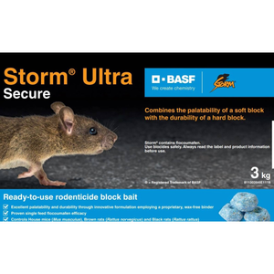 Storm Ultra Secure Rat Bait 3kg I Professional Rodenticide Block Bait