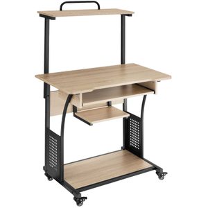 Desk Fife - 3 levels, attachable shelf and keyboard tray, 4 castors