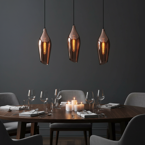 Franklite Taper Single Pendant Copper Glass