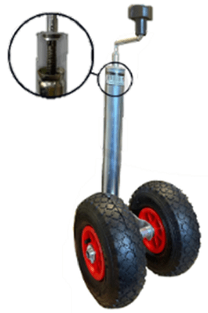 Jockey Wheel Pneumatic Twin Tyre 48mm 200 kg