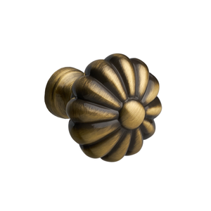 Hidcote Flower Design Cabinet/Drawer Knob - 32mm - Antique Brass - Elite Knobs & Handles