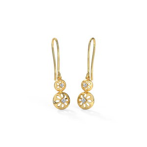Preesha Floral Diamond Drop Earrings