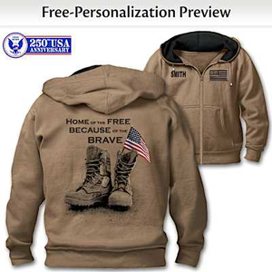 Salute To The Brave Personalized Men?s Hoodie - XL