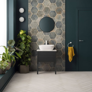 Oken Hexagon Green Porcelain Wall & Floor Tile