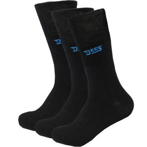 D555 Mens Harold 3 Pack Extra Wide Comfort Fit Crew Length Socks - Black - 14 - 16 UK / Black